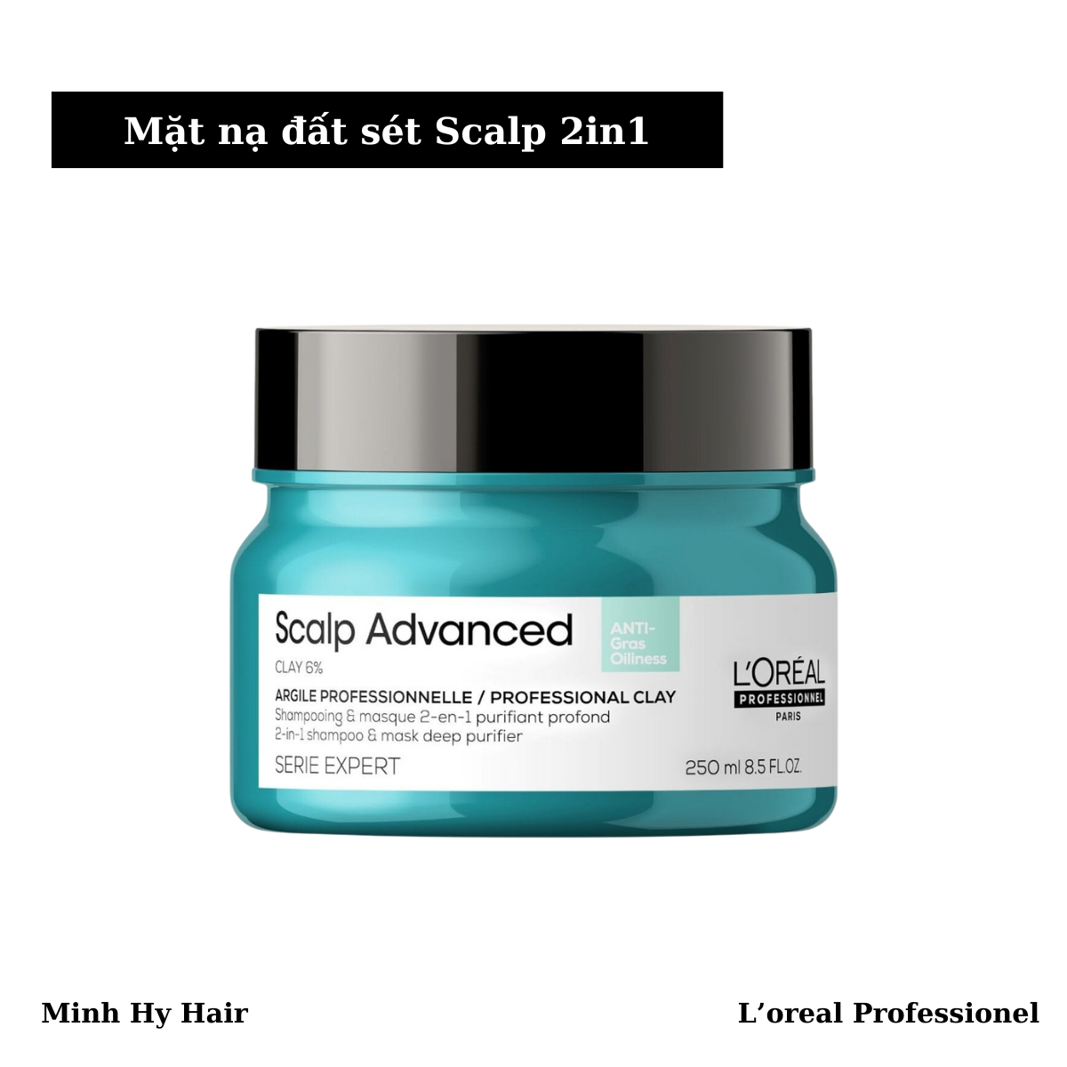 Mặt nạ đất sét 2 trong 1 giảm tiết bã nhờn da đầu Scalp Advanced 250ml – Dành cho da đầu dư dầu, tóc bết
